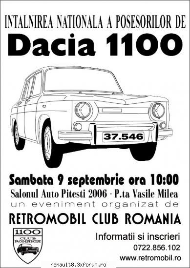 afis intalnire dacia 1100 - 9 septembrie - pitesti